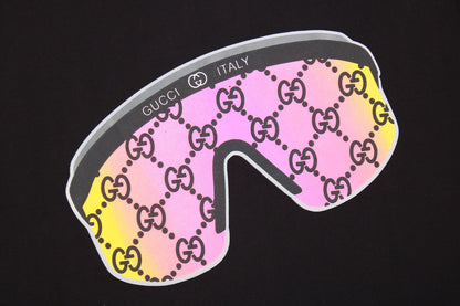 T-shirt graphique Gucci - Lunettes de soleil - Noir