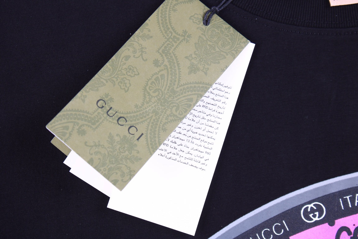 T-shirt graphique Gucci - Lunettes de soleil - Noir