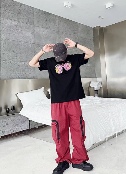 T-shirt graphique Gucci - Lunettes de soleil - Noir