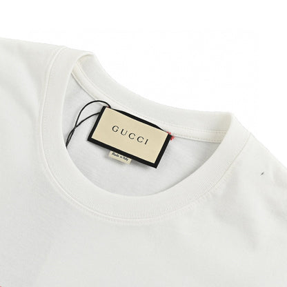 T-shirt blanc Gucci avec logo superposé