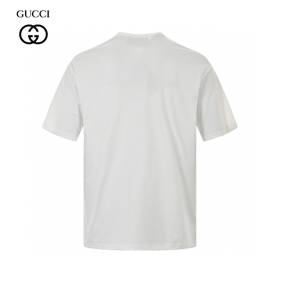 T-shirt blanc Gucci avec logo superposé