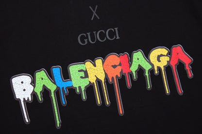 T-shirt noir GUCCI x BALENCIAGA à logo goutte