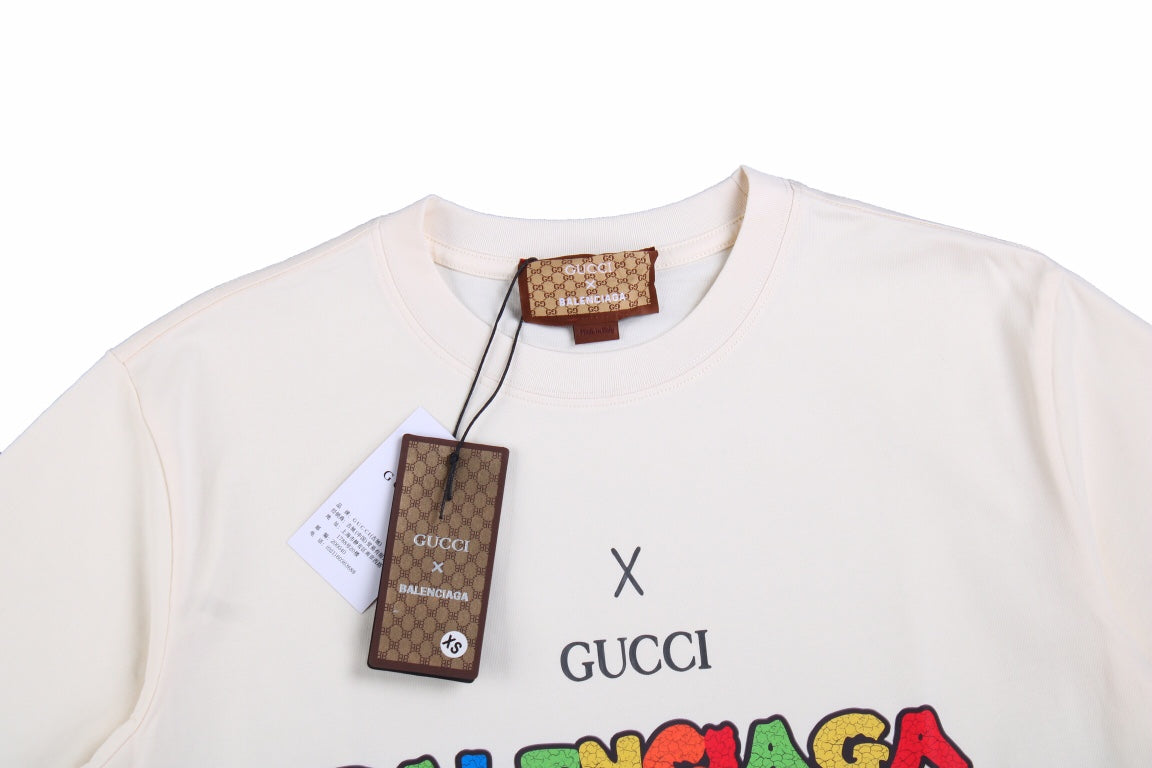 T-shirt GUCCI x BALENCIAGA DRIP LOGO CRÈME