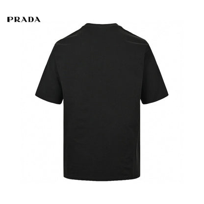 T-shirt noir Prada à poche géométrique