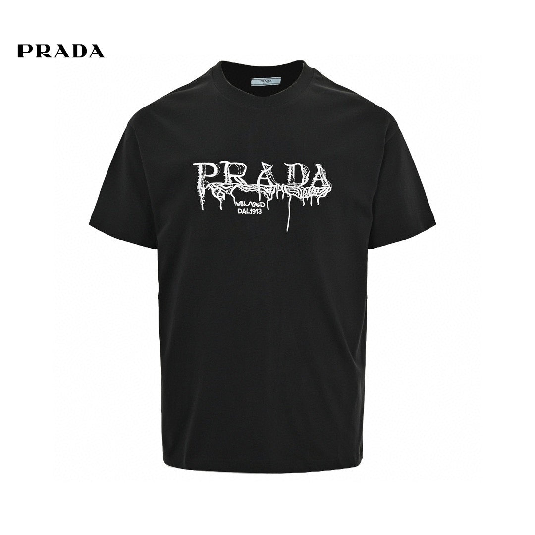 T-shirt Prada à logo graphique (noir)