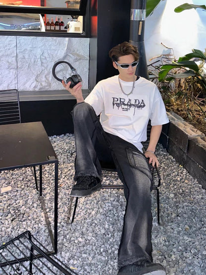 T-shirt Prada à logo graphique (blanc)