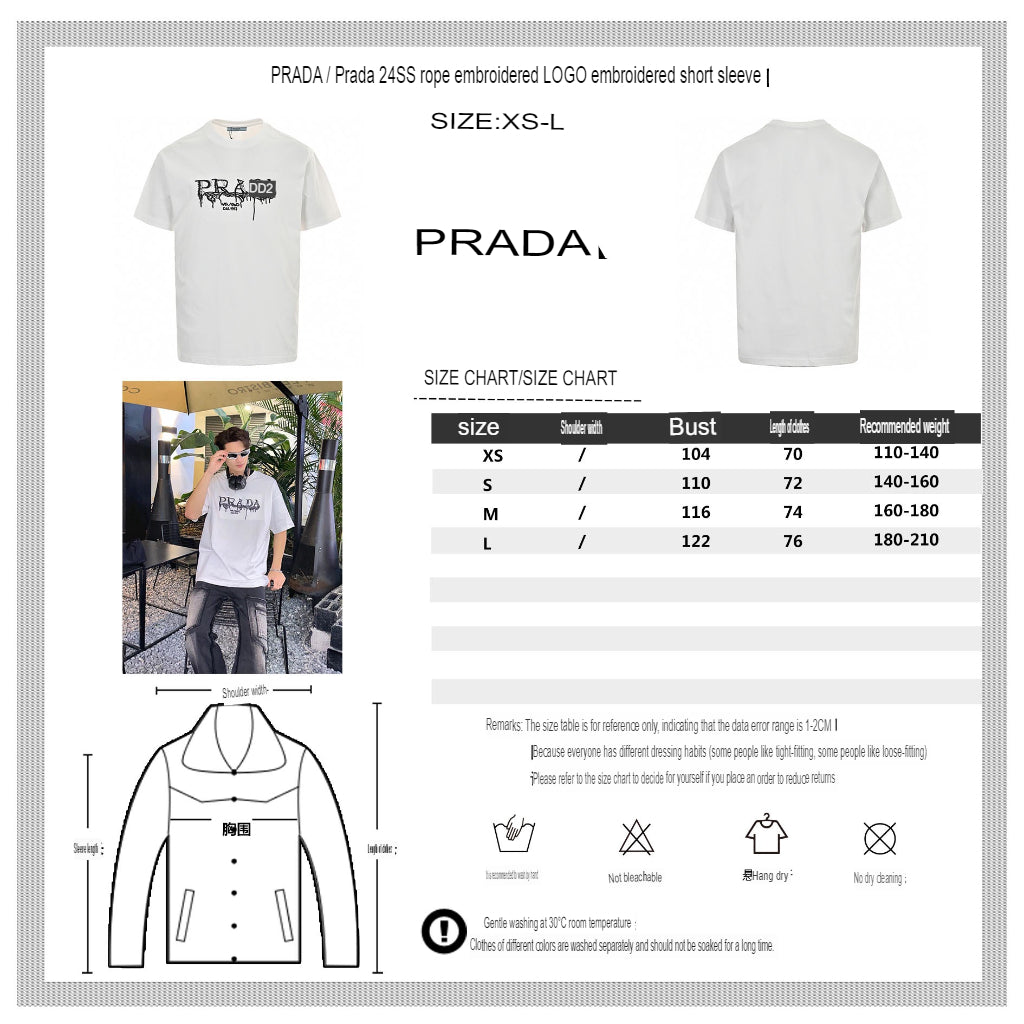 T-shirt Prada à logo graphique (blanc)