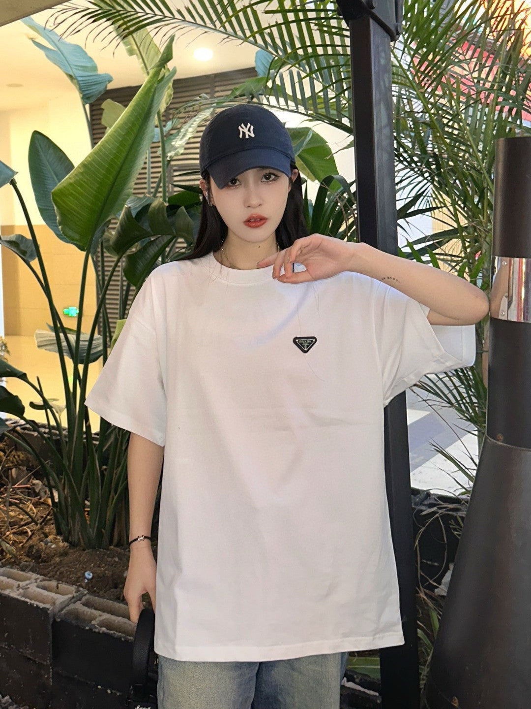 T-shirt à logo Prada (blanc)