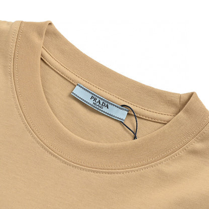 T-shirt beige à logo Prada Milano