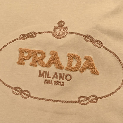 T-shirt beige à logo Prada Milano