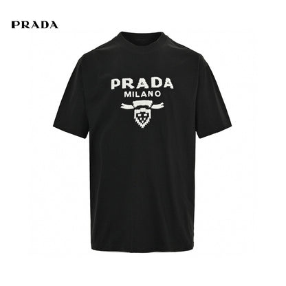 T-shirt Prada Milano noir à emblème