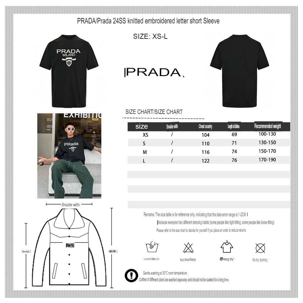 T-shirt Prada Milano noir à emblème