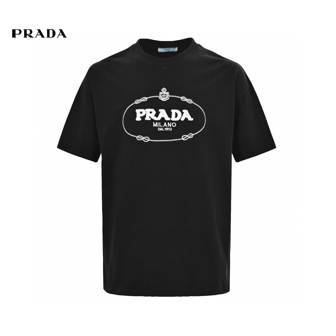 T-shirt Prada Milano noir à logo
