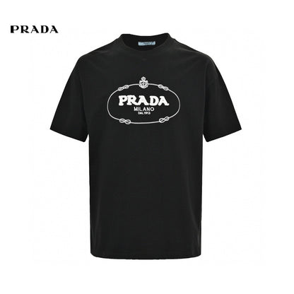 T-shirt Prada Milano noir à logo