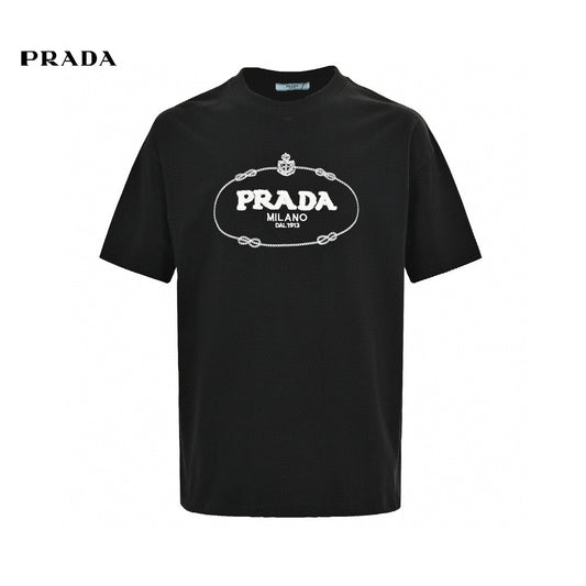 T-shirt Prada Milano noir à logo