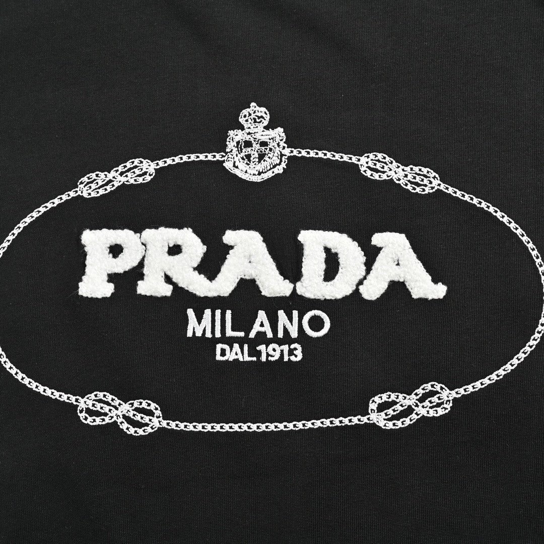 T-shirt Prada Milano noir à logo