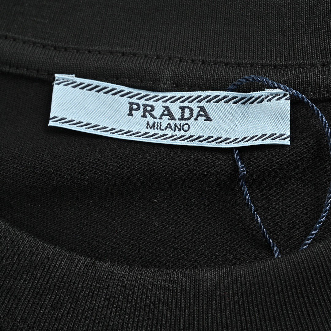 T-shirt Prada Milano noir à logo