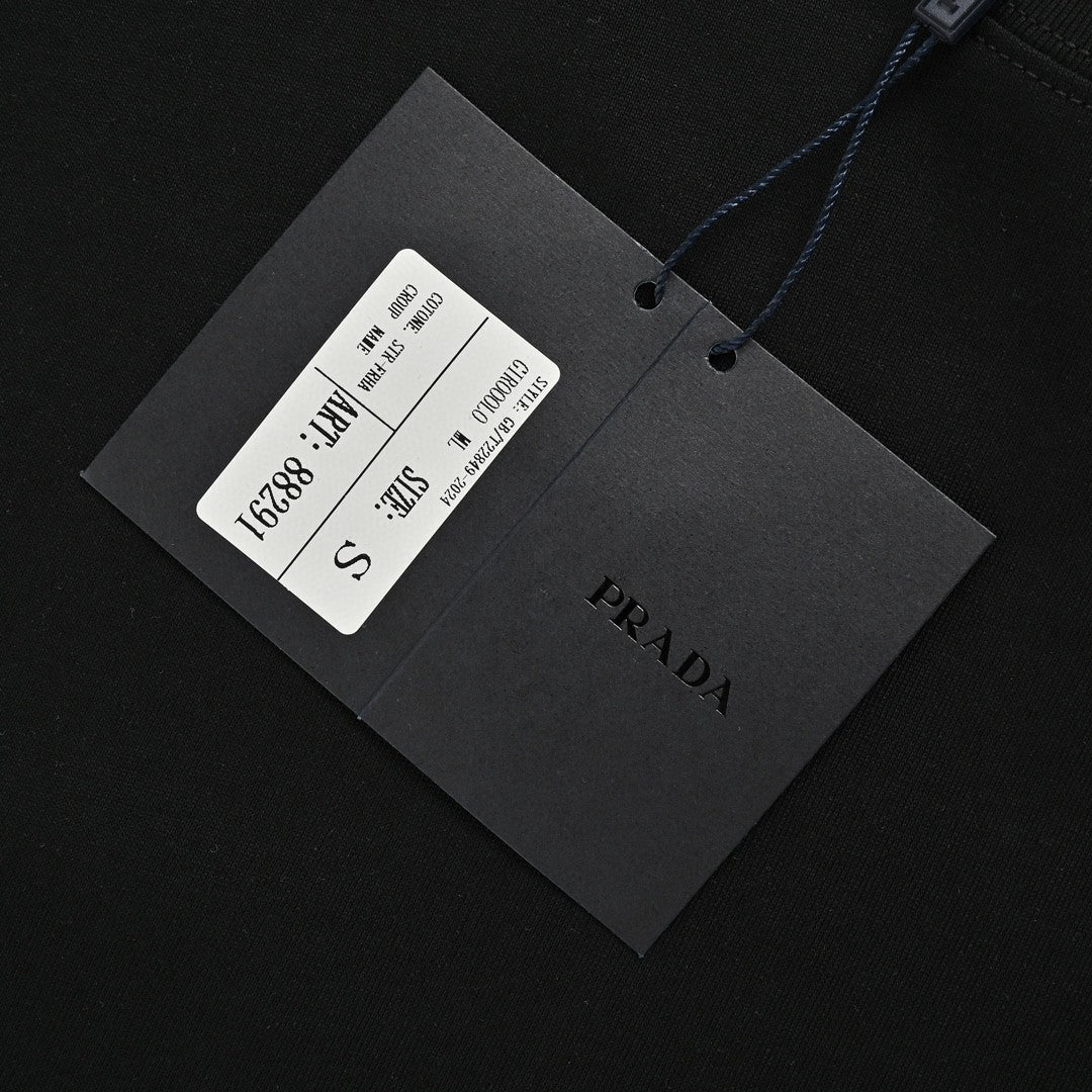 T-shirt noir à logo Prada Milano