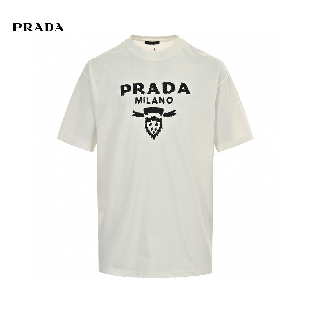 T-shirt Prada Milano blanc à emblème