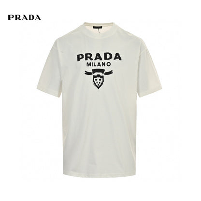 T-shirt Prada Milano blanc à emblème