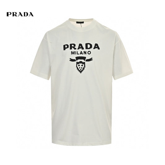T-shirt Prada Milano blanc à emblème