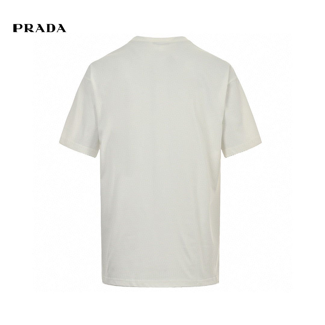 T-shirt Prada Milano blanc à emblème