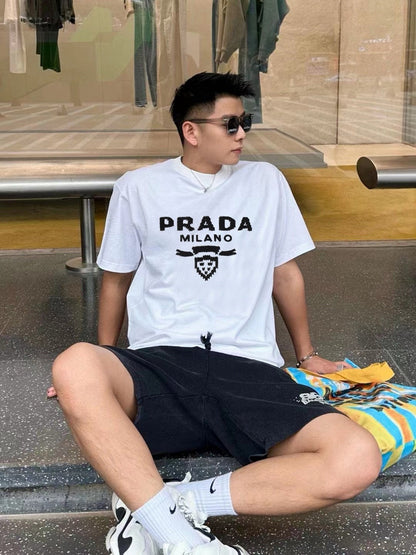 T-shirt Prada Milano blanc à emblème