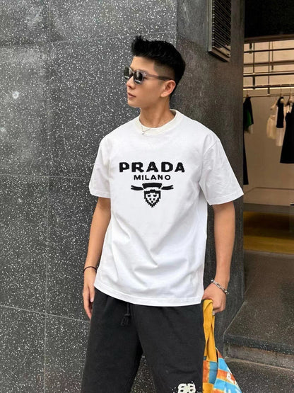 T-shirt Prada Milano blanc à emblème