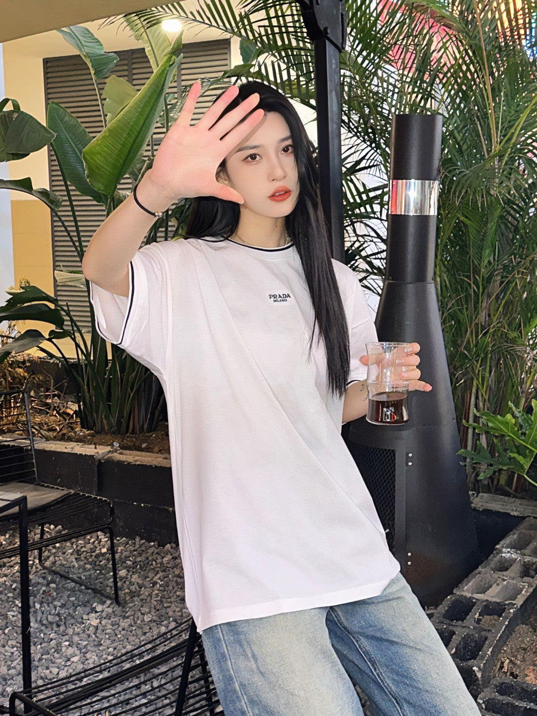 T-shirt blanc Prada Milano