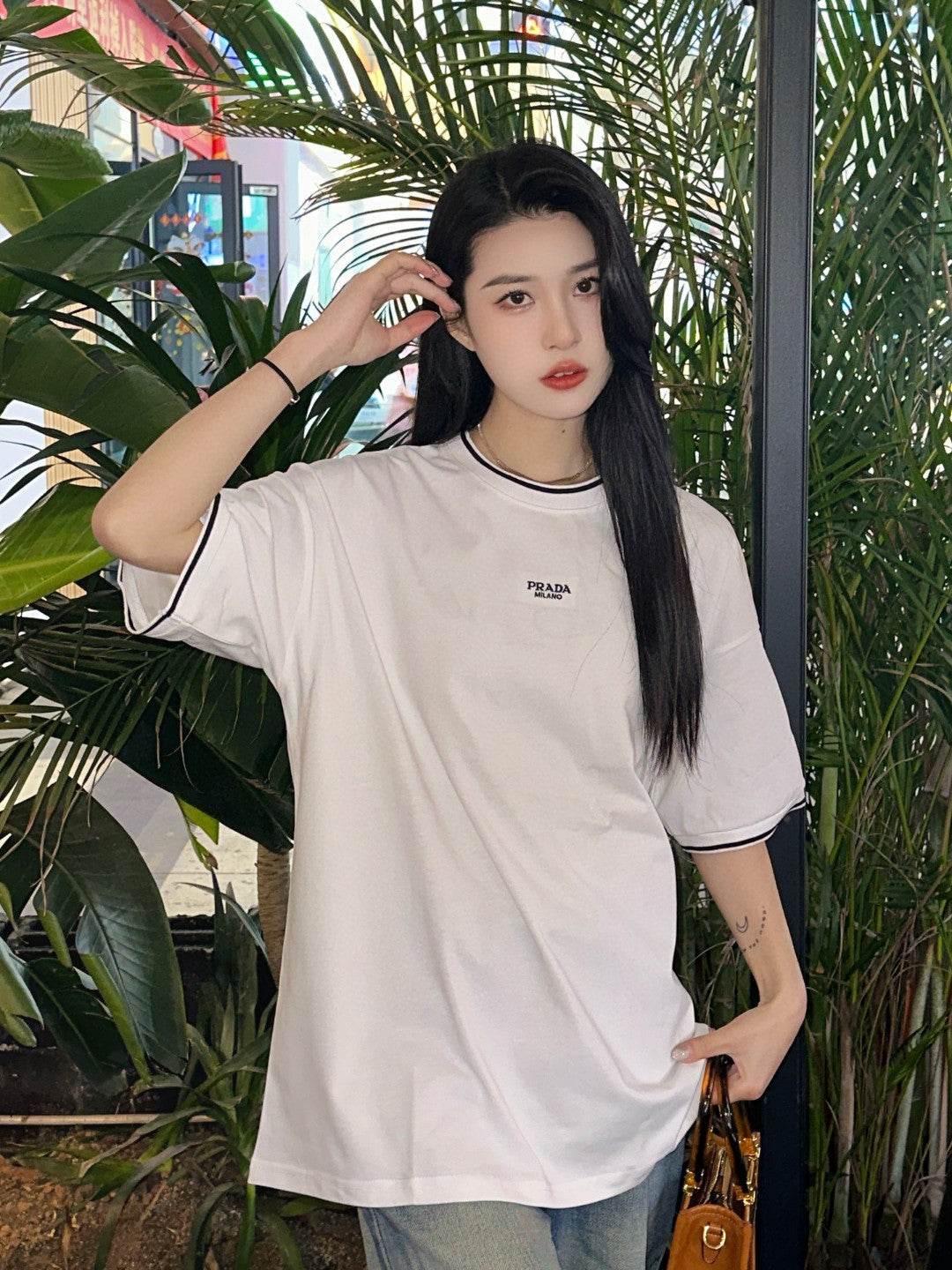 T-shirt blanc Prada Milano