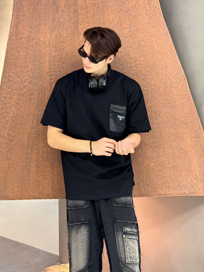 T-shirt Prada à poche (noir)