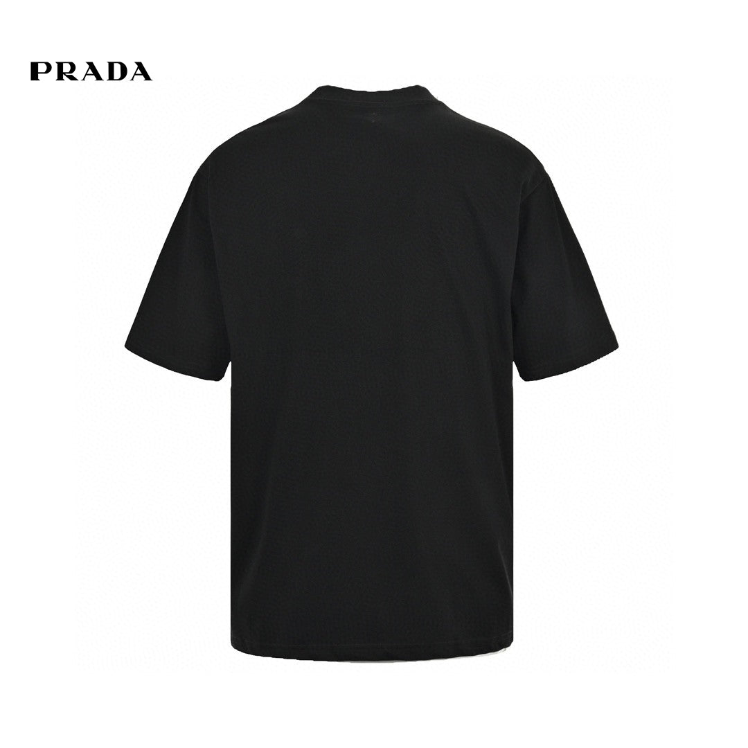 T-shirt Prada noir avec logo bien visible