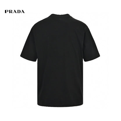T-shirt Prada noir avec logo bien visible