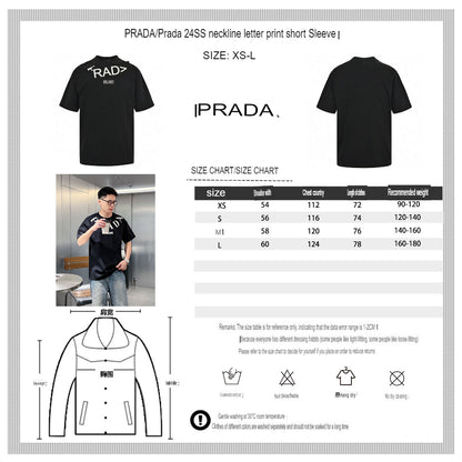 T-shirt Prada noir avec logo bien visible
