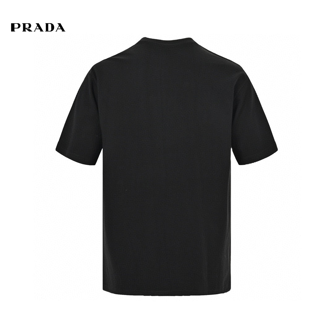 T-shirt Prada noir avec logo discret