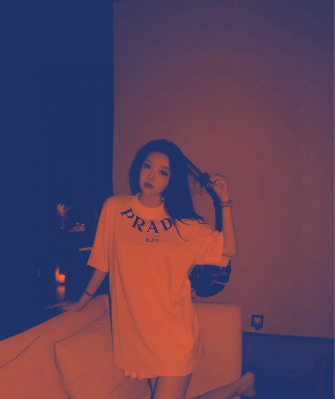 T-shirt Prada - Crème avec logo audacieux