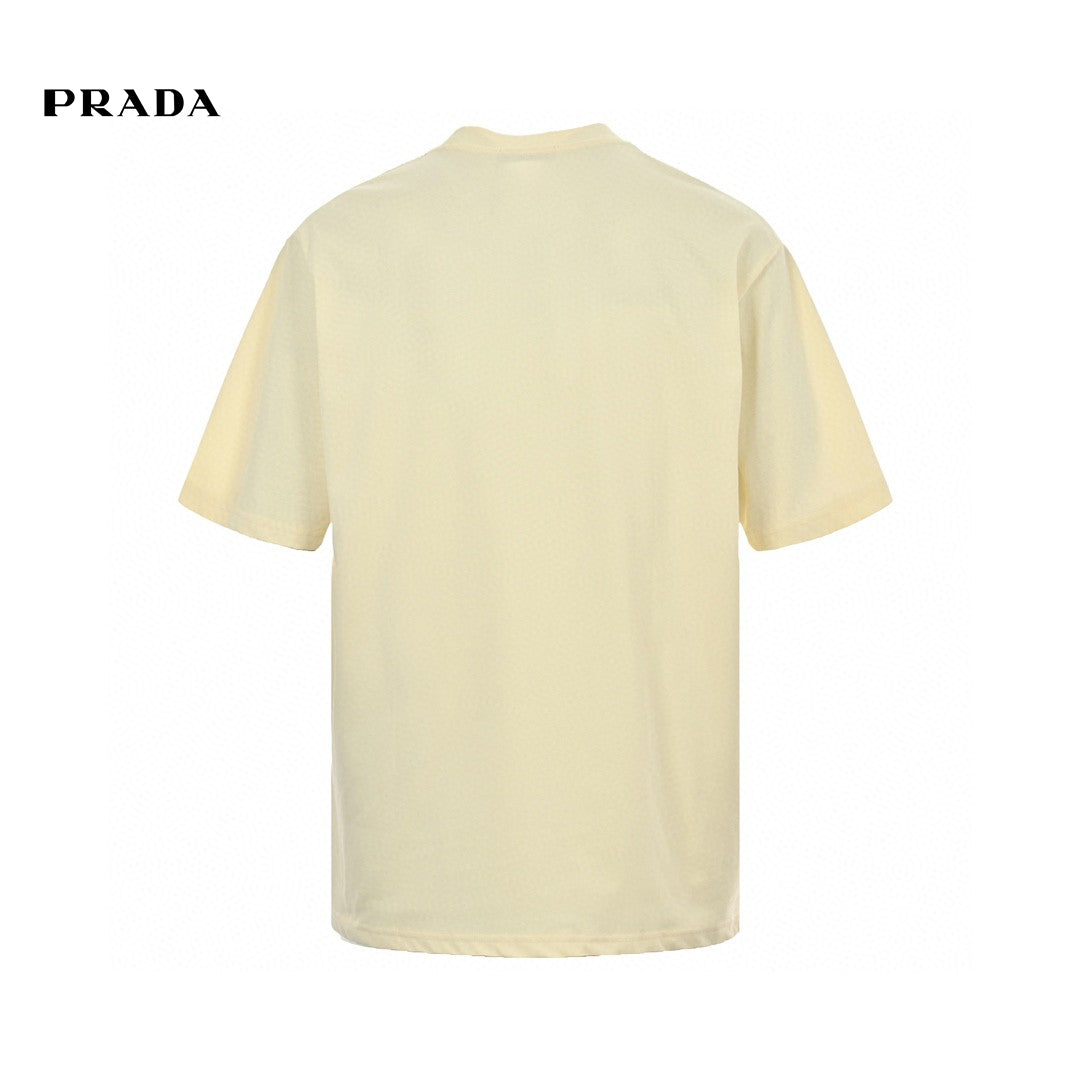 T-shirt Prada - Crème avec logo audacieux