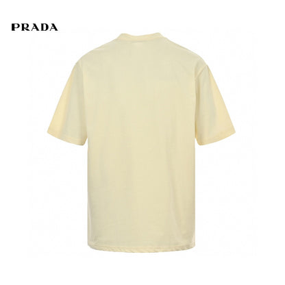 T-shirt Prada - Crème avec logo audacieux