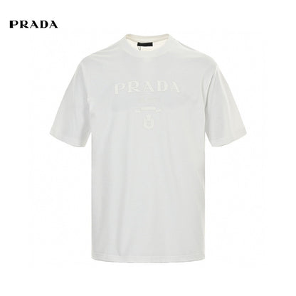 T-shirt Prada blanc avec logo discret