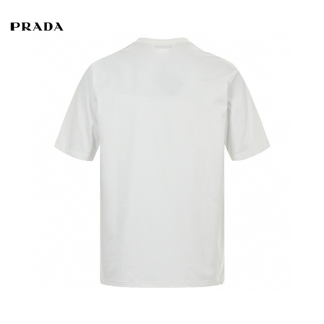 T-shirt Prada blanc avec logo discret