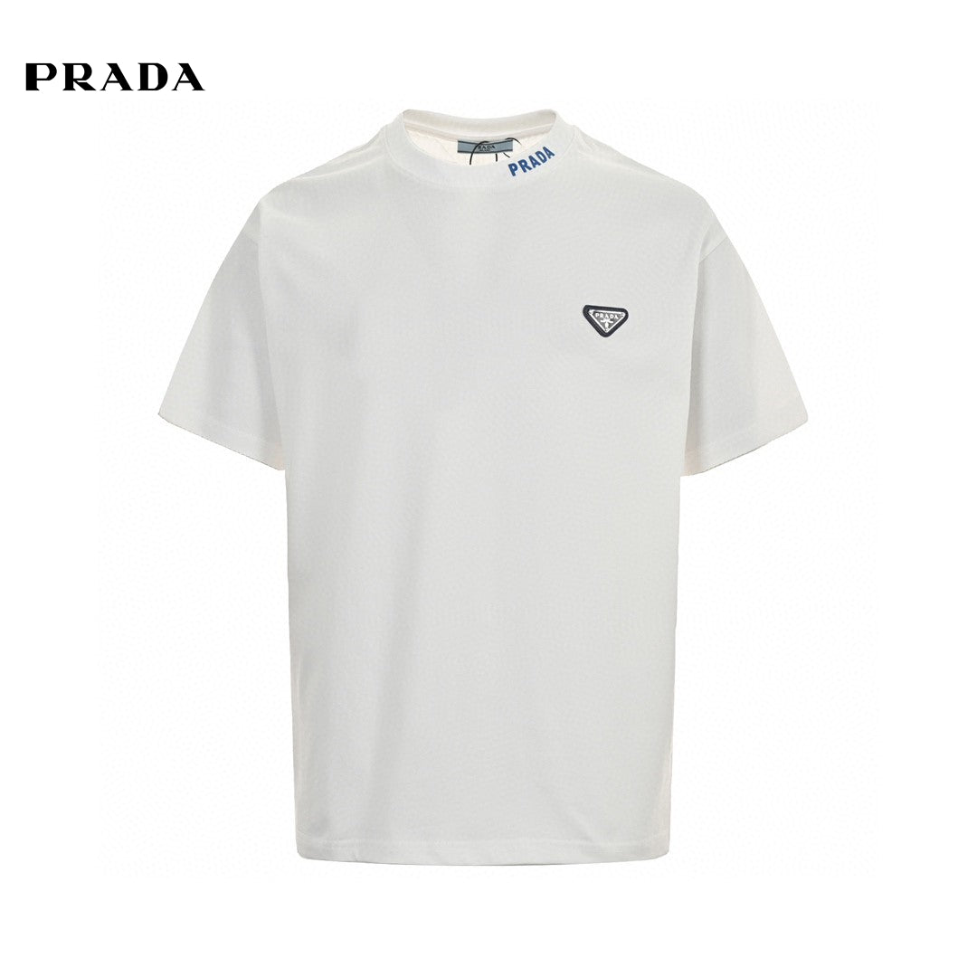 T-shirt à logo triangulaire Prada