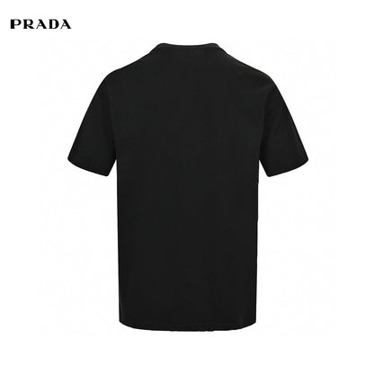 T-shirt Prada à logo triangulaire peint à la bombe (noir)
