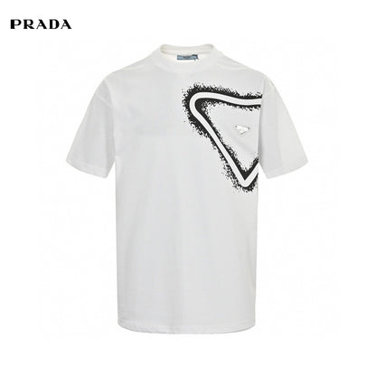 T-shirt Prada Triangle Spray Paint Logo (Blanc)