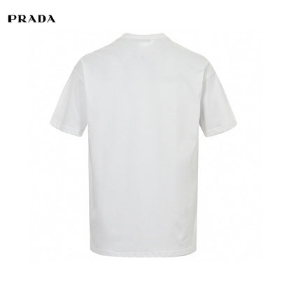 T-shirt Prada Triangle Spray Paint Logo (Blanc)