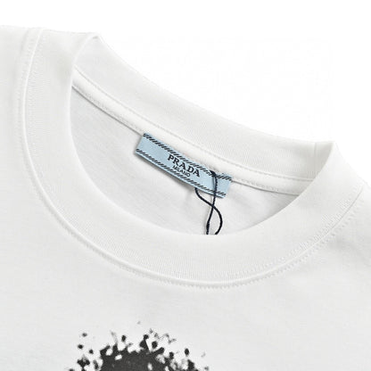 T-shirt Prada Triangle Spray Paint Logo (Blanc)
