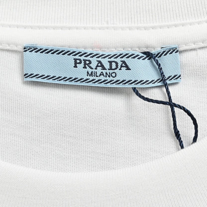 T-shirt Prada Triangle Spray Paint Logo (Blanc)