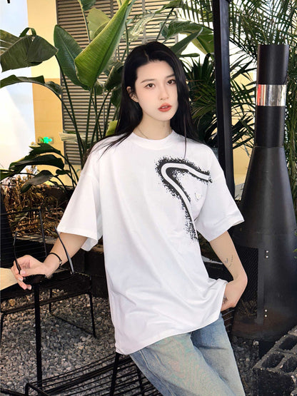 T-shirt Prada Triangle Spray Paint Logo (Blanc)