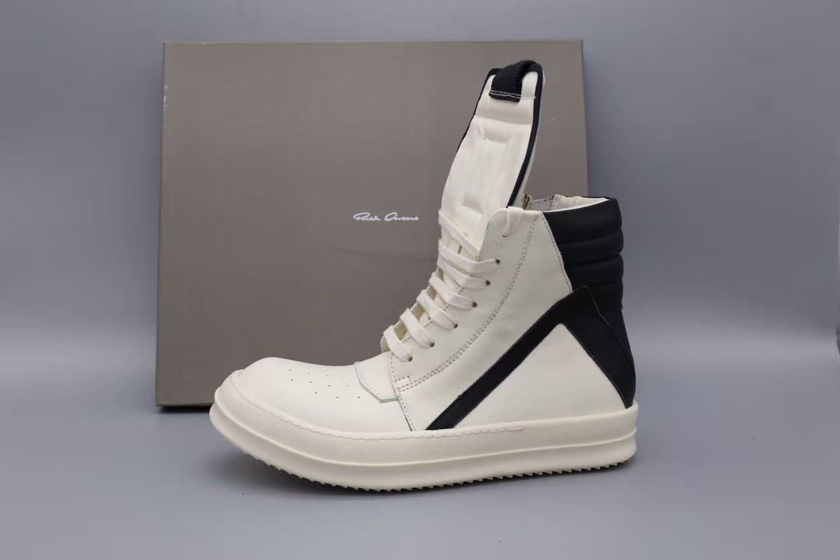 RICK OWENS GÉOBASKET NOIR LAIT