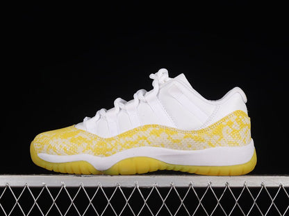 AIR JORDAN 11 RETRO LOW JAUNE PEAU DE SERPENT BLANC
