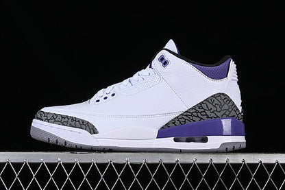 AIR JORDAN 3 VERT PIN BLANC/NOIR/GRIS/VIOLET